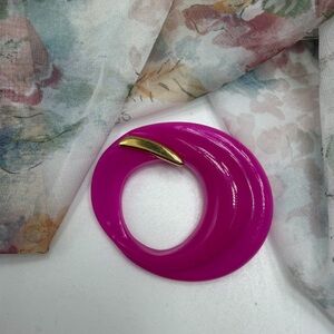 Art Deco Pink and Gold Women's Brooch